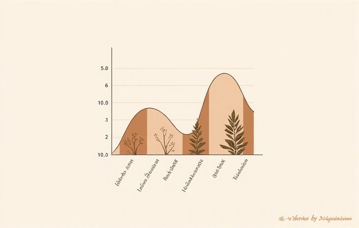 Gráfico de análisis de datos con elementos de la naturaleza