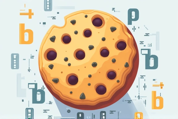 Ilustración de una galleta digital representando una cookie
